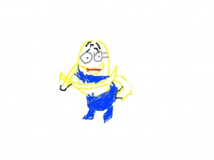 My son’s sketch「ミニオンズ（Minions）」