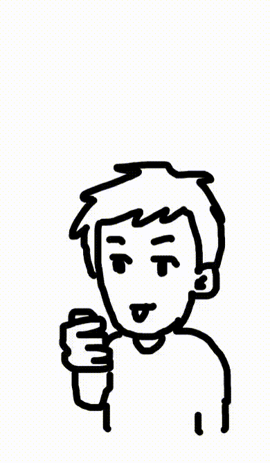 サムズアップする人物のループGIFアニメ